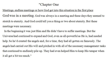 God was in a meeting...